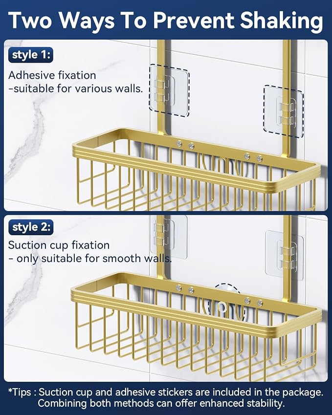 YASONIC Shower Caddy Hanging, Never Rust Shower Organizer Hanging, Aluminum - Image 7
