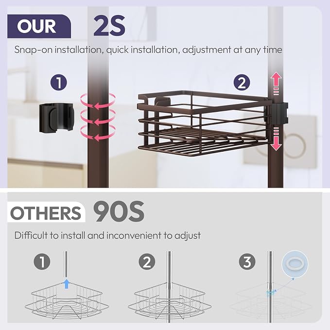 SWTYMIKI Shower Caddy Tension Pole - Image 3