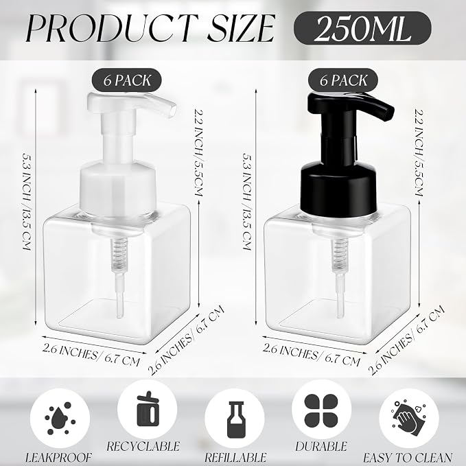Domensi 12 Pcs Foam Pump Bottle Foaming Soap Dispenser Empty Travel Foaming - Image 2