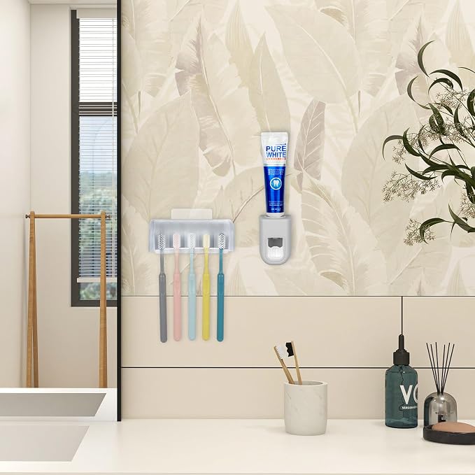 5 Slots Wall Mount Toothbrush Holder - Image 3