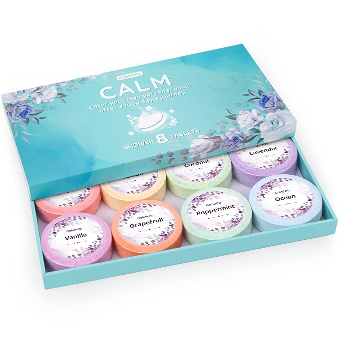 Shower Steamers 8 Pack Set Shower Bombs Tablets in Box by CalmNFiz