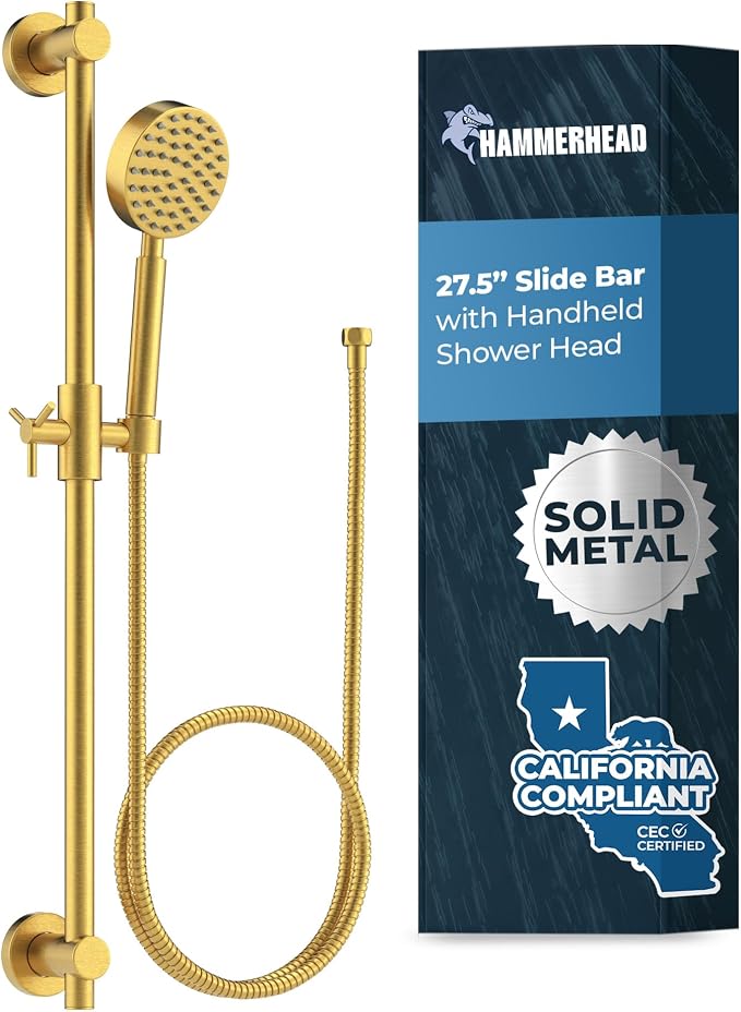 HammerHead Showers® Solid Metal 27.5 Inch Shower Slide Bar Set and Handheld by HammerHeadShowers
