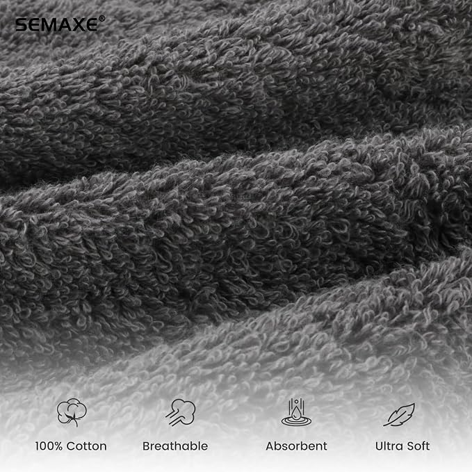 SEMAXE Hand Towels for Bathroom, 100% Cotton Towels - Image 3