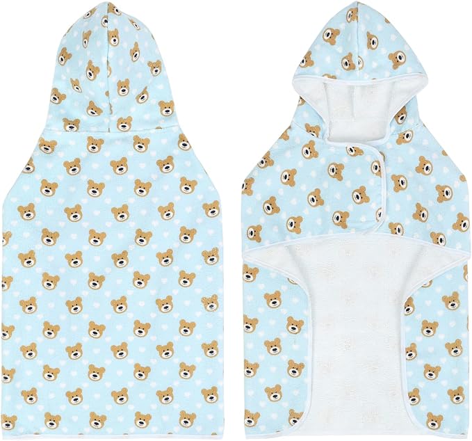 HDE Dog Bathrobe Super Absorbent Quick Drying Puppy Towel Wrap Coat Adjustable - Image 5