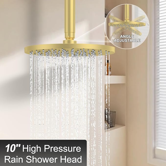 KOJOX 10 Inch Brushed Gold Shower System - Image 3