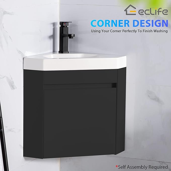 eclife 22" Corner Bathroom Vanity Sink Combo - Image 3