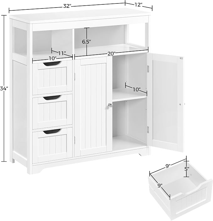 Yaheetech Bathroom Floor Cabinet, Wooden Storage Organizer - Image 3