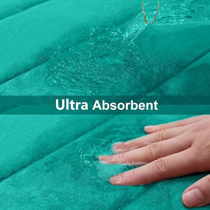 Buganda Memory Foam Bath Mat, Ultra Soft and Non-Slip Bathroom Rugs, Water - Image 4
