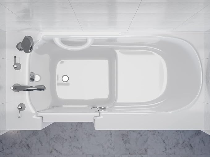 ANZZI Walk In Tub 53'' x 26'' Left Drain Soaking in White, Indulge in Ultimate - Image 4
