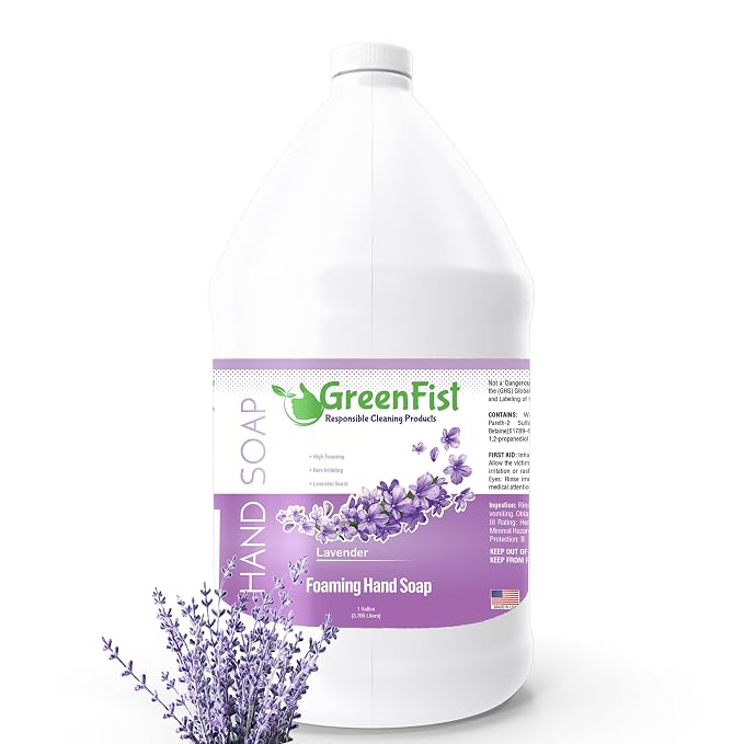 GreenFist Foaming Hand Soap Refills Lavender Scent Jug Foam Refill Made in USA by GreenFist