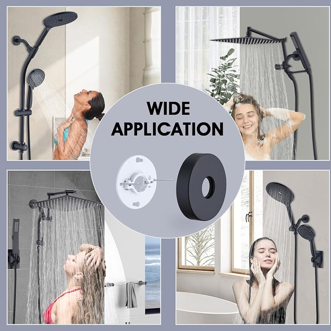 6 Inch Shower Arm with Flange and Stabilizer Bracket, Wall Mounted Shower Pipe - Image 6