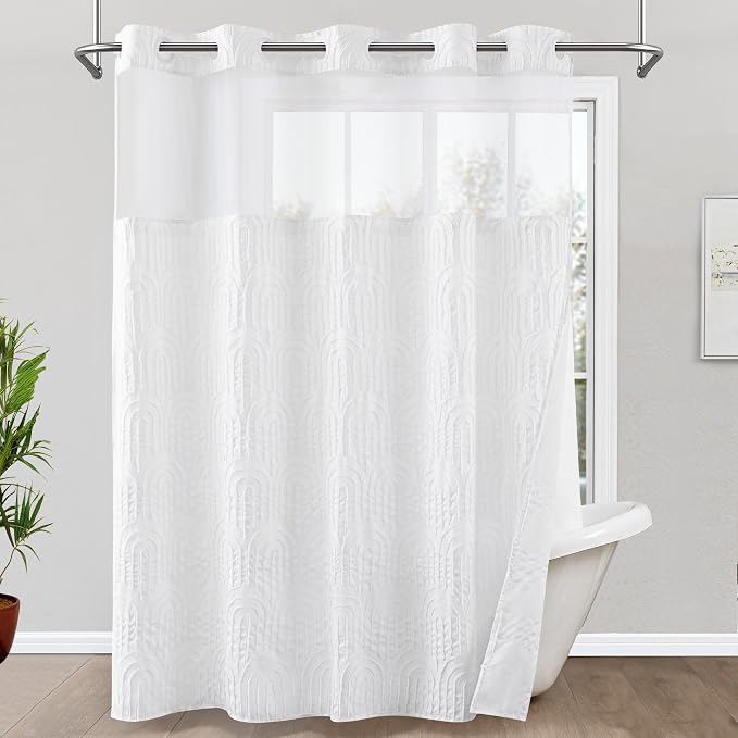 ROSERY No Hook Shower Curtain by ROSERY