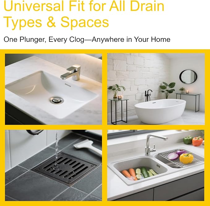 Mini Sink Plunger with Short Handle, Drain Clog Remover Plungers - Image 6