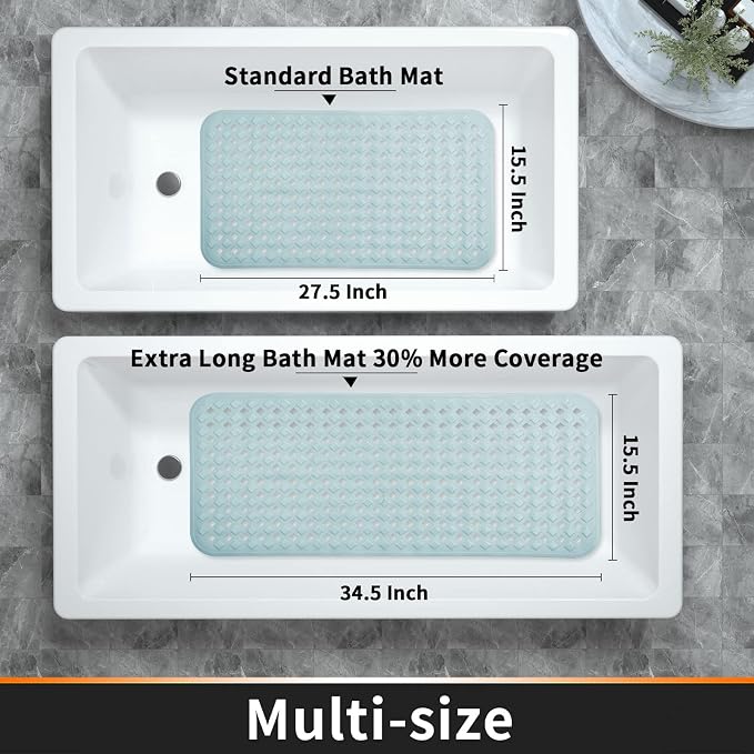 Yimobra Bathtub Mat Non Slip, Super Strong Suction Cups, 27.5"x15.5" Long - Image 5