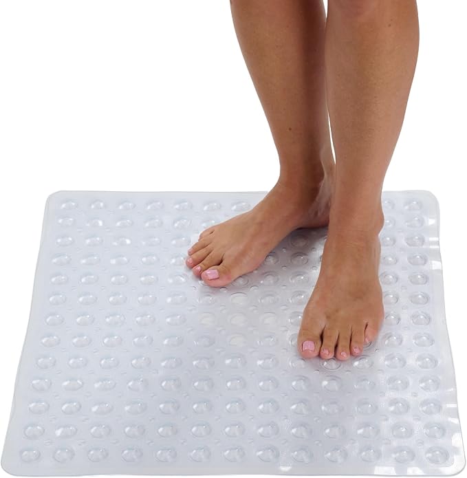 ENKOSI Square Shower Mat – 21 x 21 Inch Non-Slip Bathroom Shower Stall Mat by ENKOSI