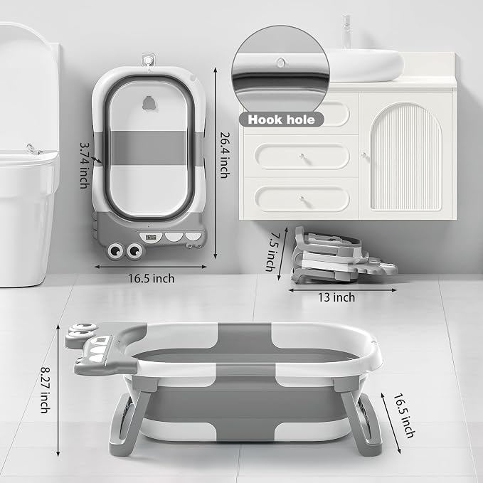 Collapsible Baby Bathtub for Newborn, Foldable Baby Bath Tub - Image 3