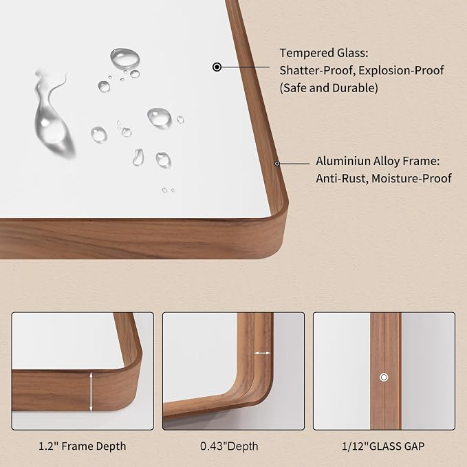 LOAAO 40X36 Inch Bathroom Mirror - Image 5