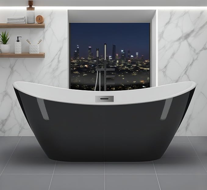 67 Inch Freestanding Bathtubs – Acrylic Free Standing Tub by Homfan