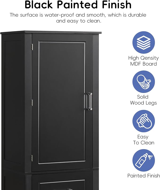 Tall Narrow Storage Cabinet, Wood Storage Cabinet - Image 5