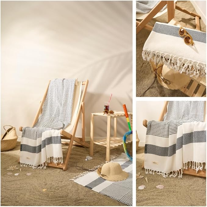 Ruvy Home Basics 2 Pack Turkish Beach Towels – Oversized Quick-Dry Bath Towels - Image 5