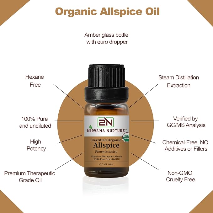 Allspice Essential Oil USDA Certified Organic, 100% Pure Natural Premium Grade - Image 4