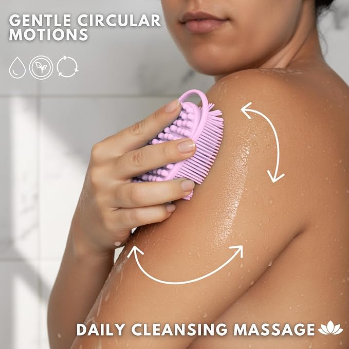 Silver Infused Silicone Body Scrubber Shower - Image 2