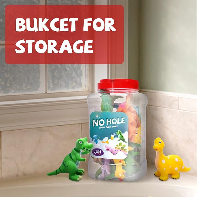 Hely Cancy Dinosaur Bath Toys for Toddler, No Hole Baby Bathtub Shower Water - Image 7
