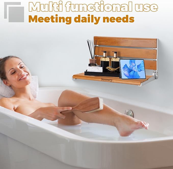 18" Wall Mount Shower Seat, Shower Bench Wall Mount - Image 5