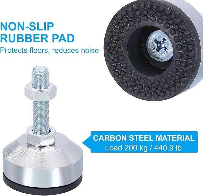 PATIKIL Furniture Leveling Feet 2" Dia Base M10 Thread - Image 3