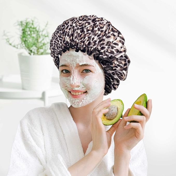 Aquior Shower Cap, Shower Cap for Women Reusable Waterproof, Large Bath Hair - Image 8