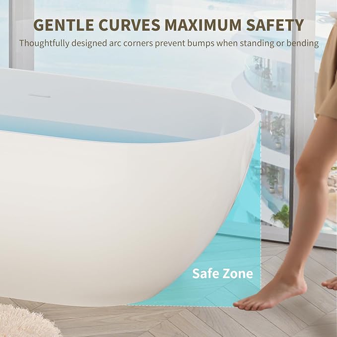 Abruzzo 59" Freestanding Bathtub Solid Surface - Image 8