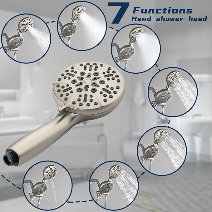 Dual Shower Faucet Set with Valve High Pressure Dual 2 in 1 Shower Combo Set - Image 5