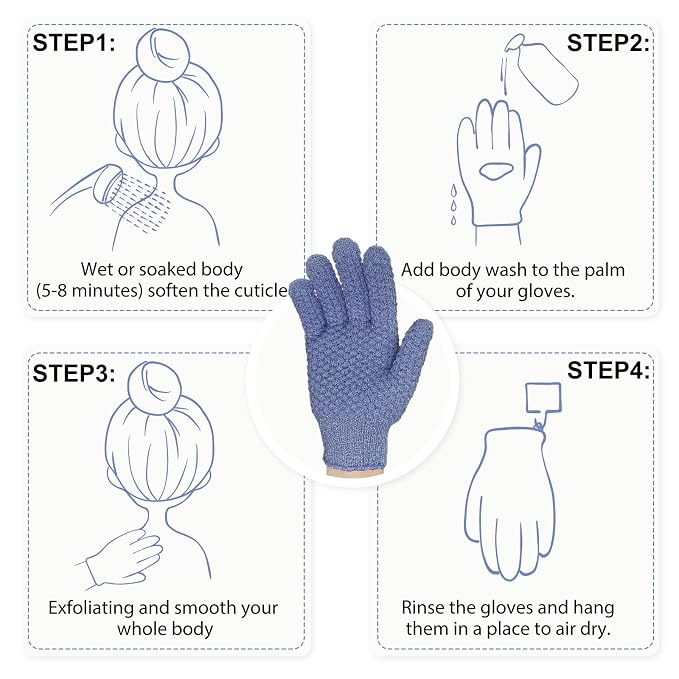 Evridwear Exfoliating Dual Texture Bath Gloves - Image 5