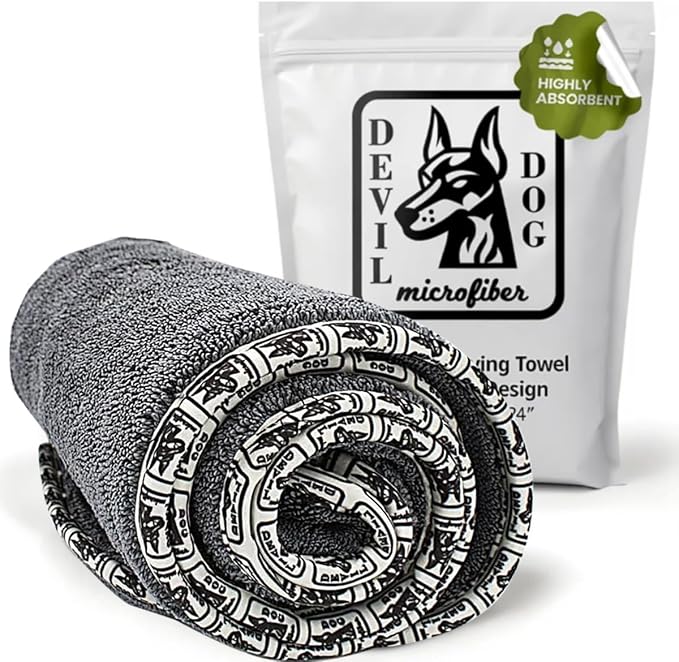 Premium Drying Towel – Small 16" x 24" Super Absorbent Microfiber Dog Bath by Unknown