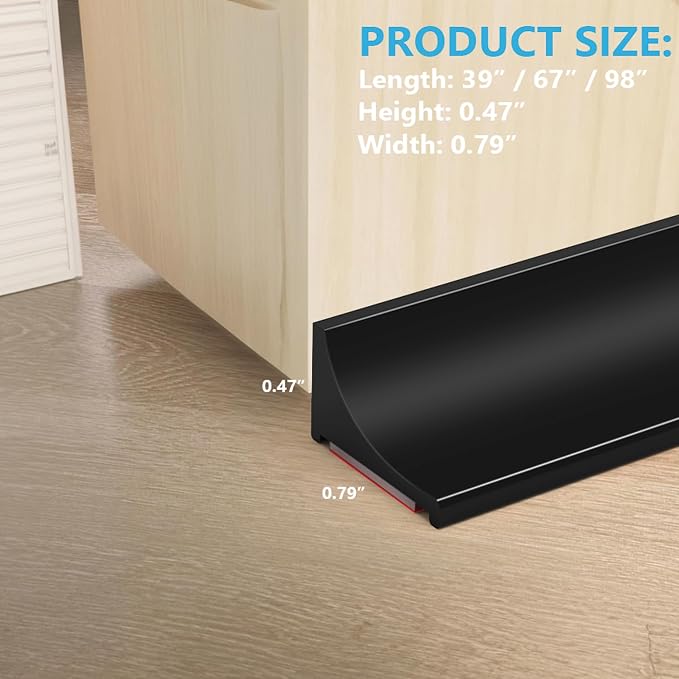 39Inch Shower Threshold Water Dam, Self-Adhesive Silicone Shower Barrier Water - Image 3