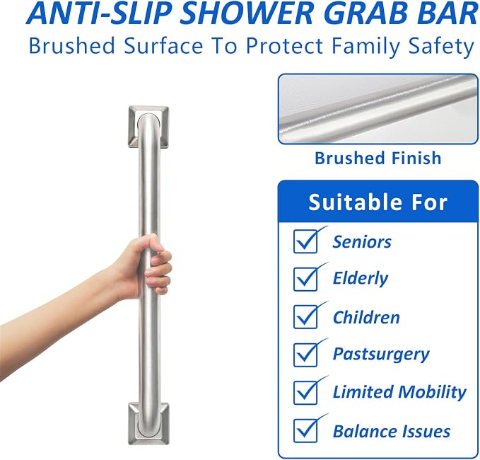 Bathroom Grab Bars Stainless Steel Handrail ADA Compliant 500lbs bathtubs and - Image 2