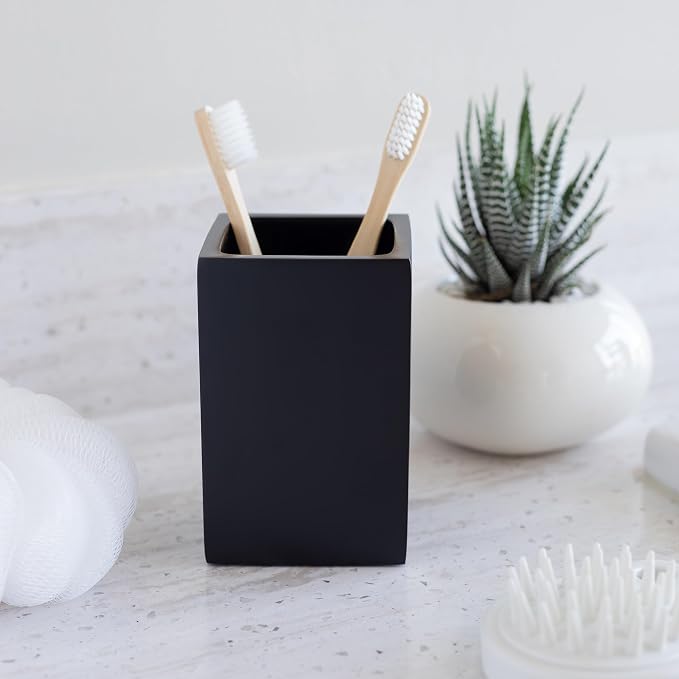 Matte Black Toothbrush and Toothpaste Holder - Image 6