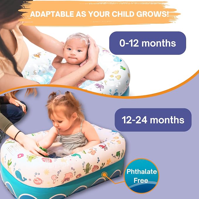 Mommy's Helper | Inflatable Under The Sea Baby Bathtub, Collapsible Safe Baby - Image 2