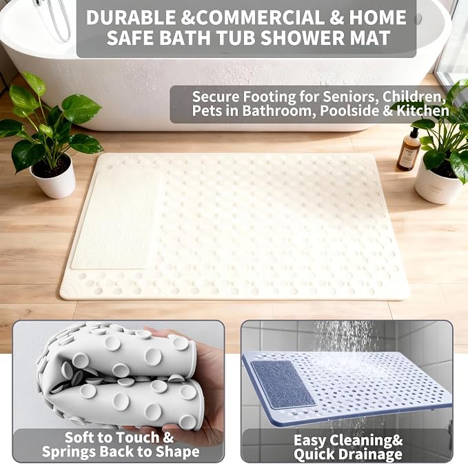 Bath Tub Shower Mat with Soft Shower Foot Scrubber Mat - Image 5