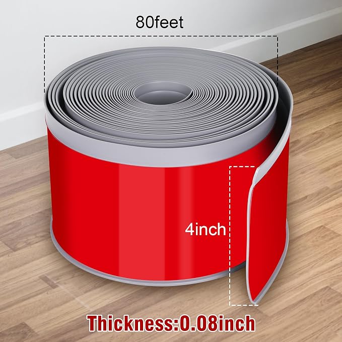 Vinyl Baseboard Molding Trim 4 Inch x 80 Feet Peel and Stick Baseboard Trim - Image 2