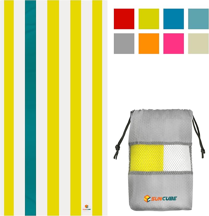 SUN CUBE Microfiber Beach Towel, Quick Dry Sand Free Beach Towel, Lightweight - Image 2