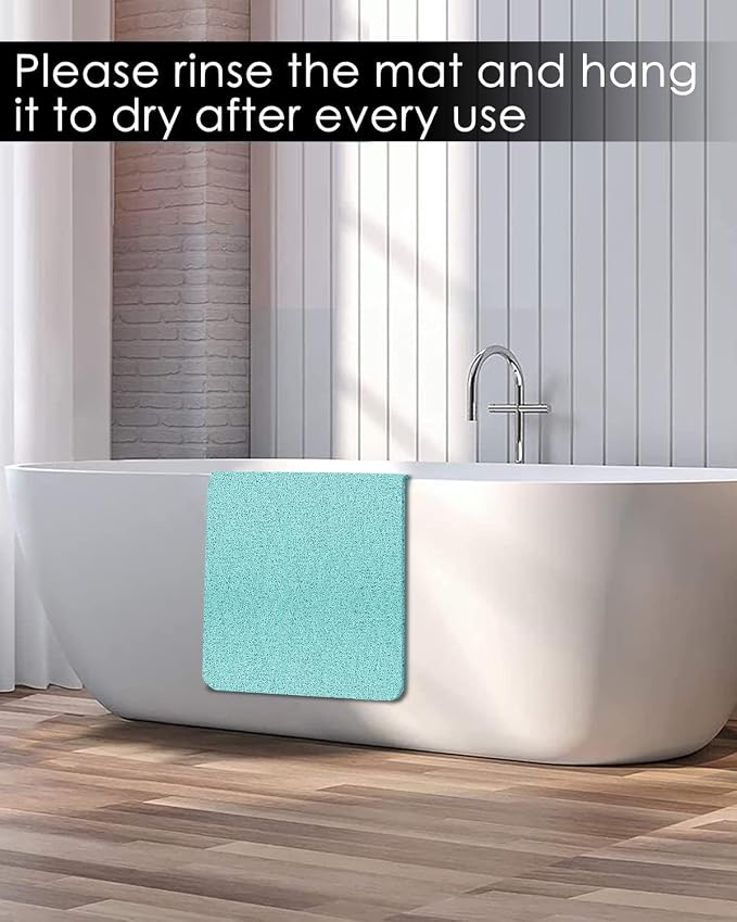 godehone Shower Mats Non Slip Without Suction Cups, PVC Loofah Bathroom Mats - Image 6