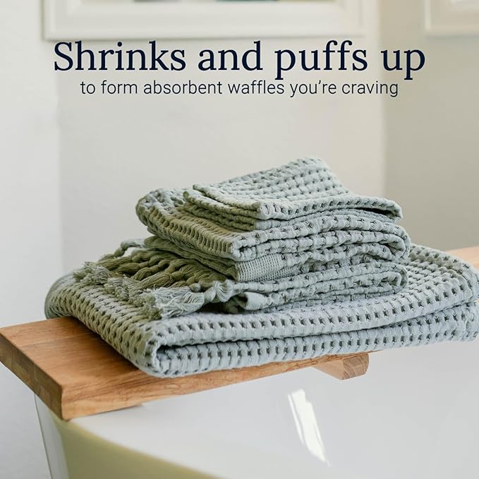 GILDEN TREE Waffle Bath Sheet Quick Dry Towel, Thin Luxury Bath Towels - Image 3