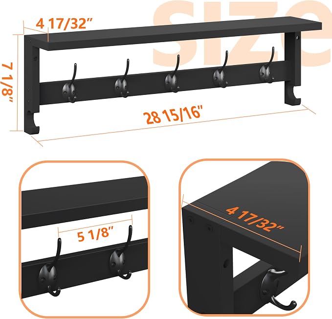 AMBIRD Coat Rack Wall Mount - Image 6