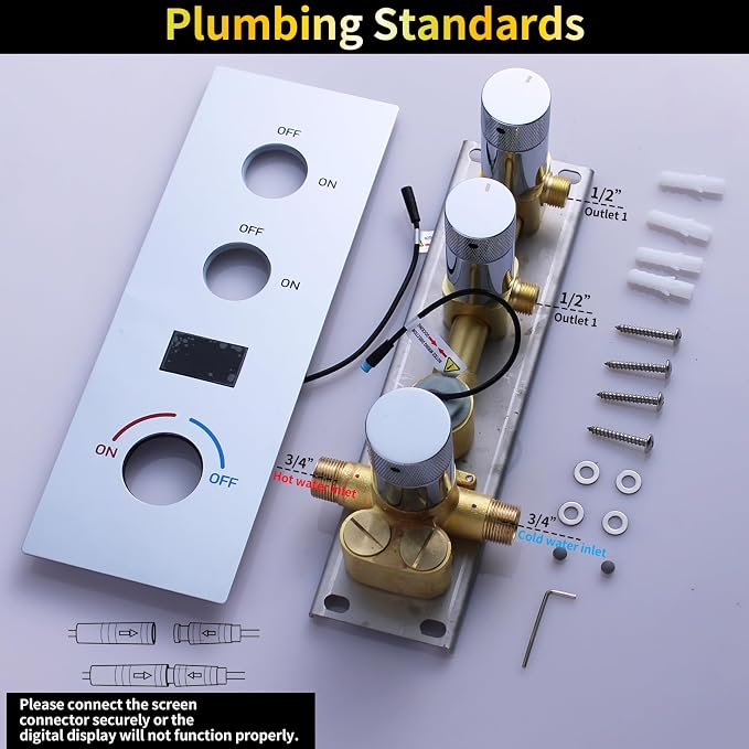 AYIVG Shower Diverter Valve Chrome Solid Brass Pressure Balance Diverter Valve - Image 6