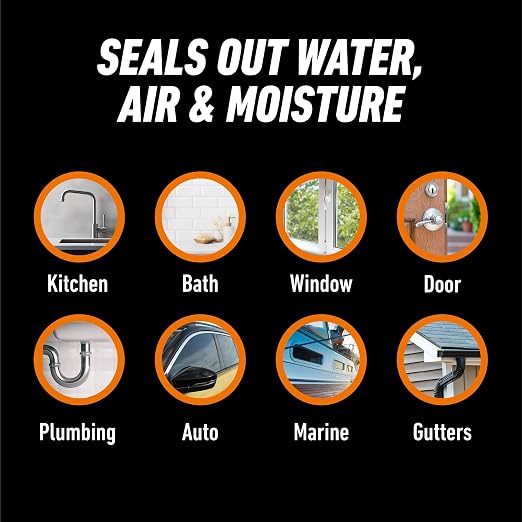 Gorilla Waterproof Caulk & Seal Silicone Sealant, 10oz Cartridge - Image 3