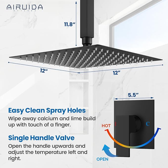 Airuida Shower Faucet Set and Handle Set Single Function Shower Trim Kit - Image 4