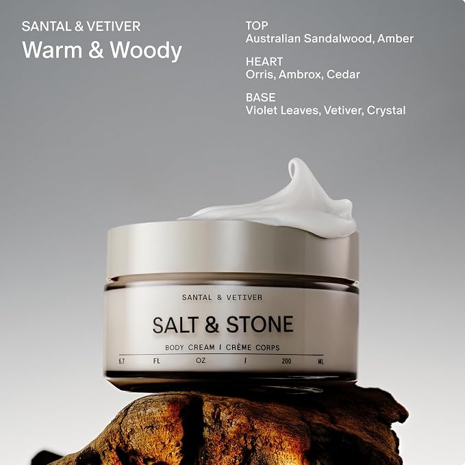 Salt & Stone Body Cream – Santal & Vetiver | Hydrating Formula - Image 3
