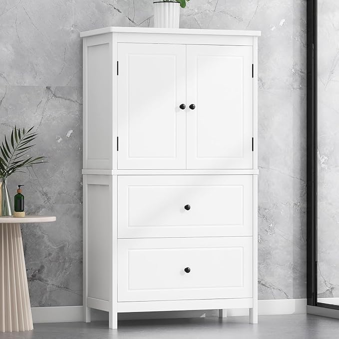 Tall Wide Storage Cabinet, Wood Kitchen Cabinet - Image 3