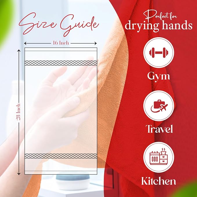 RIVERSIDE 6 Pack Premium Hand Towels Set, 16x28 inches, 100% Ring Spun Cotton - Image 2